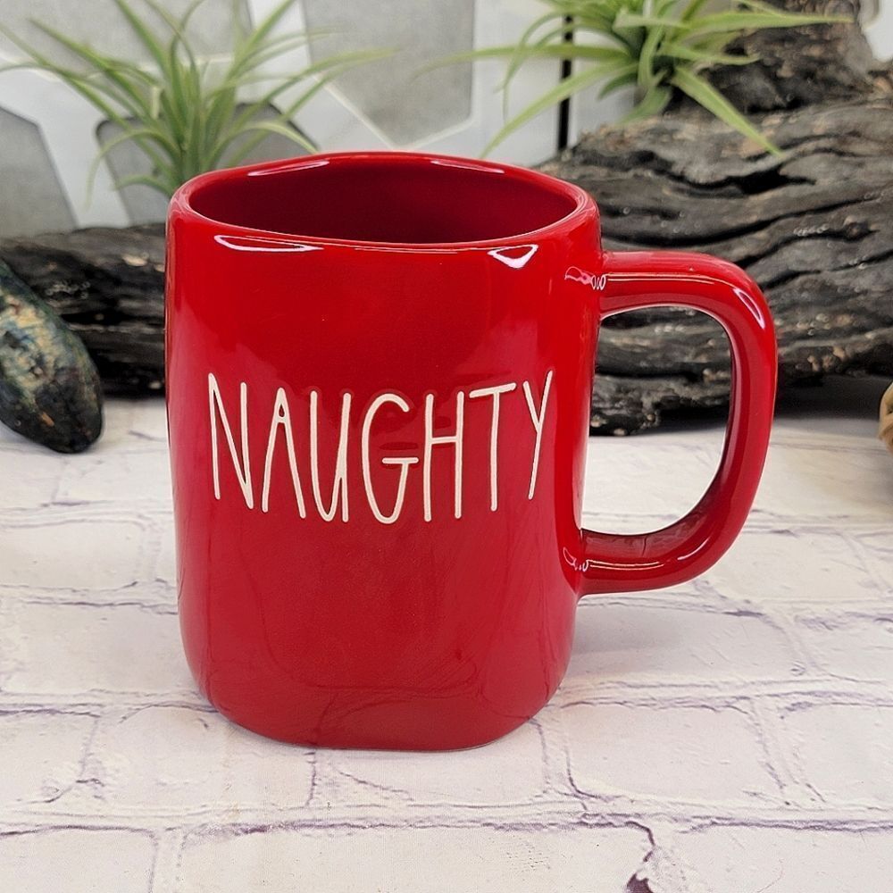 Rae Dunn NAUGHTY Red Ceramic Mug